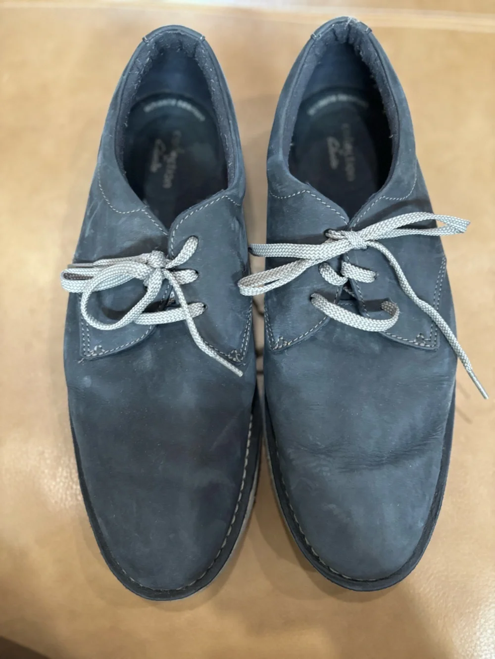Clarks Men's Navy Suede Chukka Lace-Up dress Oxford shoes